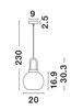 NOVA LUCE závěsné svítidlo IRVINE čiré sklo černý kabel mosazný zlatý kov E27 1x12W 230V IP20 bez žárovky 9241170