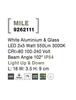 NOVA LUCE venkovní nástěnné svítidlo MILE bílý hliník a sklo LED 2x5W 3000K 100-240V 102st. IP54 světlo nahoru a dolů 9262111