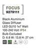 NOVA LUCE venkovní svítidlo s bodcem FOCUS černý hliník skleněný difuzor GU10 1x7W 100-240V IP54 bez žárovky 9279111