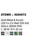 NOVA LUCE nástěnné svítidlo ATOMO zlatý kov a akryl LED 3 x 2.4W 230V 3000K IP20 9280673