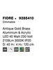 NOVA LUCE závěsné svítidlo FIORE antický zlatý mosazný hliník a akryl LED 40W 230V 3000K IP20 stmívatelné 9285410