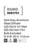 NOVA LUCE venkovní nástěnné svítidlo RAMO tmavě šedý hliník skleněný difuzor GU10 1x7W 220-240V IP65 bez žárovky 9291701