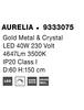 NOVA LUCE závěsné svítidlo AURELIA zlatý kov a křišťál LED 40W 230V 3500K IP20 stmívatelné 9333075