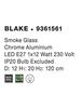 NOVA LUCE závěsné svítidlo BLAKE kouřové sklo chromovaný hliník E27 1x12W 230V IP20 bez žárovky 9361561