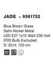 NOVA LUCE závěsné svítidlo JADE modré foukané sklo a nikl satén kov E27 1x12W IP20 bez žárovky 9361722