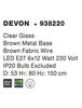 NOVA LUCE závěsné svítidlo DEVON čiré sklo hnědá kovová základna hnědý kabel E14 6x5W IP20 bez žárovky 938220