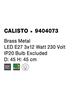 NOVA LUCE stropní svítidlo CALISTO mosazný kov E27 3x12W 230V IP20 bez žárovky 9404073