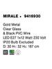 NOVA LUCE závěsné svítidlo MIRALE zlatý kov čiré sklo a černý PVC kabel E27 1x12W 230V IP20 bez žárovky 9416930