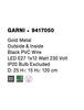 NOVA LUCE závěsné svítidlo GARNI zlatý kov černý PVC kabel E27 1x12W 230V IP20 bez žárovky 9417050