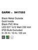 NOVA LUCE závěsné svítidlo GARNI černý kov zvenku zlatá uvnitř černý PVC kabel E27 1x12W 230V IP20 bez žárovky 9417053