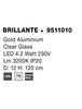 NOVA LUCE závěsné svítidlo BRILLANTE zlatý hliník a akryl LED 4.2W 230V 3200K IP20 9511010