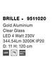 NOVA LUCE závěsné svítidlo BRILLE zlatý hliník a sklo LED 4W 230V 3200K IP20 9511020