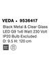 NOVA LUCE závěsné svítidlo VEDA černý kov a čiré sklo G9 1x6W 230V IP20 bez žárovky 9536417