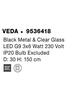NOVA LUCE závěsné svítidlo VEDA černý kov a čiré sklo G9 3x6W 230V IP20 bez žárovky 9536418