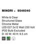 NOVA LUCE stropní svítidlo MINORI bílé a čiré strukturované sklo chromovaný kov E27 2x12W 230V IP20 bez žárovky 9546040