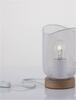 NOVA LUCE stolní lampa LYRON matný bílý kov přírodní dřevo E27 1x12W 230V IP20 bez žárovky 9555800