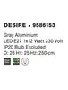 NOVA LUCE závěsné svítidlo DESIRE šedý hliník E27 1x12W 230V IP20 bez žárovky 9586153