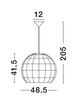 NOVA LUCE závěsné svítidlo MARLO přírodní ratan černý kabel E27 1x12W 230V IP20 bez žárovky 9586502