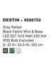 NOVA LUCE závěsné svítidlo DESTIN železo a ratan, šedá barva E27 1x12W IP20 bez žárovky 9586702
