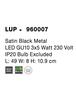 NOVA LUCE bodové svítidlo LUP saténový černý kov GU10 3x5W 230V IP20 bez žárovky 960007