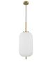 NOVA LUCE závěsné svítidlo LATO opálové sklo antický mosazný kov černý kabel E27 1x12W 230V IP20 bez žárovky 9624062
