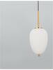 NOVA LUCE závěsné svítidlo LATO opálové sklo antický mosazný kov černý kabel E14 1x5W 230V IP20 bez žárovky 9624066