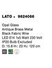 NOVA LUCE závěsné svítidlo LATO opálové sklo antický mosazný kov černý kabel E14 1x5W 230V IP20 bez žárovky 9624066