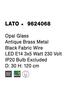 NOVA LUCE závěsné svítidlo LATO opálové sklo antický mosazný kov černý kabel E14 3x5W 230V IP20 bez žárovky 9624068