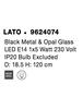 NOVA LUCE závěsné svítidlo LATO černý kov a opálové sklo E14 1x5W 230V IP20 bez žárovky 9624074
