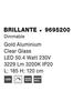 NOVA LUCE závěsné svítidlo BRILLANTE zlatý hliník a akryl LED 50.4W 230V 3229 lm 3200K IP20 vč. dálkového ovládání stmívatelné 9695200