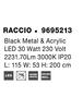 NOVA LUCE závěsné svítidlo RACCIO černý kov a akryl LED 27W 230V 3000K IP20 stmívatelné 9695213