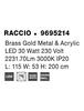NOVA LUCE závěsné svítidlo RACCIO mosazný zlatý kov a akryl LED 27W 230V 3000K IP20 stmívatelné 9695214