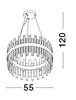 NOVA LUCE závěsné svítidlo CROWN saténový zlatý kov čirý křišťál (48 ks) G9 7x5W 230V IP20 bez žárovky 9695218