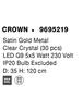 NOVA LUCE závěsné svítidlo CROWN saténový zlatý kov čirý křišťál (30 ks) G9 5x5W 230V IP20 bez žárovky 9695219