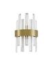 NOVA LUCE nástěnné svítidlo CROWN saténový zlatý kov čirý křišťál (7 ks) G9 1x5W 230V IP20 bez žárovky 9695220