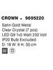 NOVA LUCE nástěnné svítidlo CROWN saténový zlatý kov čirý křišťál (7 ks) G9 1x5W 230V IP20 bez žárovky 9695220