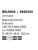 NOVA LUCE závěsné svítidlo BELINDA černý hliník a akryl LED 41W 230V 3200K IP20 stmívatelné 9695300