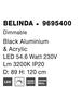 NOVA LUCE závěsné svítidlo BELINDA černý hliník a akryl LED 52W 230V 3200K IP20 stmívatelné 9695400