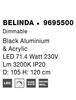 NOVA LUCE závěsné svítidlo BELINDA černý hliník a akryl LED 78W 230V 3200K IP20 stmívatelné 9695500