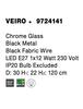 NOVA LUCE závěsné svítidlo VEIRO chromové sklo černý kov černý kabel E27 1x12W 230V IP20 bez žárovky 9724141