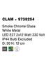NOVA LUCE stropní svítidlo CLAM kouřové chromové sklo bílý kov E27 2x12W 230V IP44 bez žárovky 9738254
