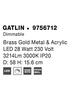 NOVA LUCE stropní svítidlo GATLIN mosazný zlatý kov a akryl LED 28W 230V 3000K IP20 stmívatelné 9756712