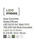 NOVA LUCE venkovní nástěnné svítidlo LIDO šedý beton skleněný difuzor GU10 2x7W IP65 100-240V bez žárovky světlo nahoru a dolů 9790522