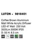 NOVA LUCE stropní svítidlo LUTON kávově hnědý hliník matný bílý akrylový difuzor LED 47W 230V 3000K IP20 9818451