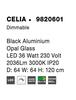 NOVA LUCE závěsné svítidlo CELIA stmívatelné černý hliník opálové sklo LED 36W 230V 3000K IP20 stmívatelné 9820601