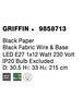 NOVA LUCE závěsné svítidlo GRIFFIN černý papír černý kabel E27 1x12W 230V IP20 bez žárovky 9858713