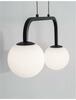 NOVA LUCE závěsné svítidlo JOLINE černý kov a hliník bílé opálové sklo LED 16W 240V 3200K IP20 9919602