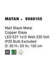 NOVA LUCE závěsné svítidlo MAYAN matný černý kov měď sklo E27 1x12W 230V IP20 bez žárovky 9988105