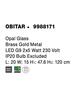 NOVA LUCE závěsné svítidlo OBITAR opálové sklo mosazný zlatý kov G9 2x5W 230V IP20 bez žárovky 9988171