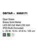NOVA LUCE závěsné svítidlo OBITAR opálové sklo mosazný zlatý kov G9 2x5W 230V IP20 bez žárovky 9988171